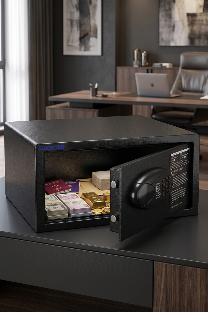 Closter CLP-42 Yüksek Kaliteli Çelik Para Kasası 42x37x20 cm