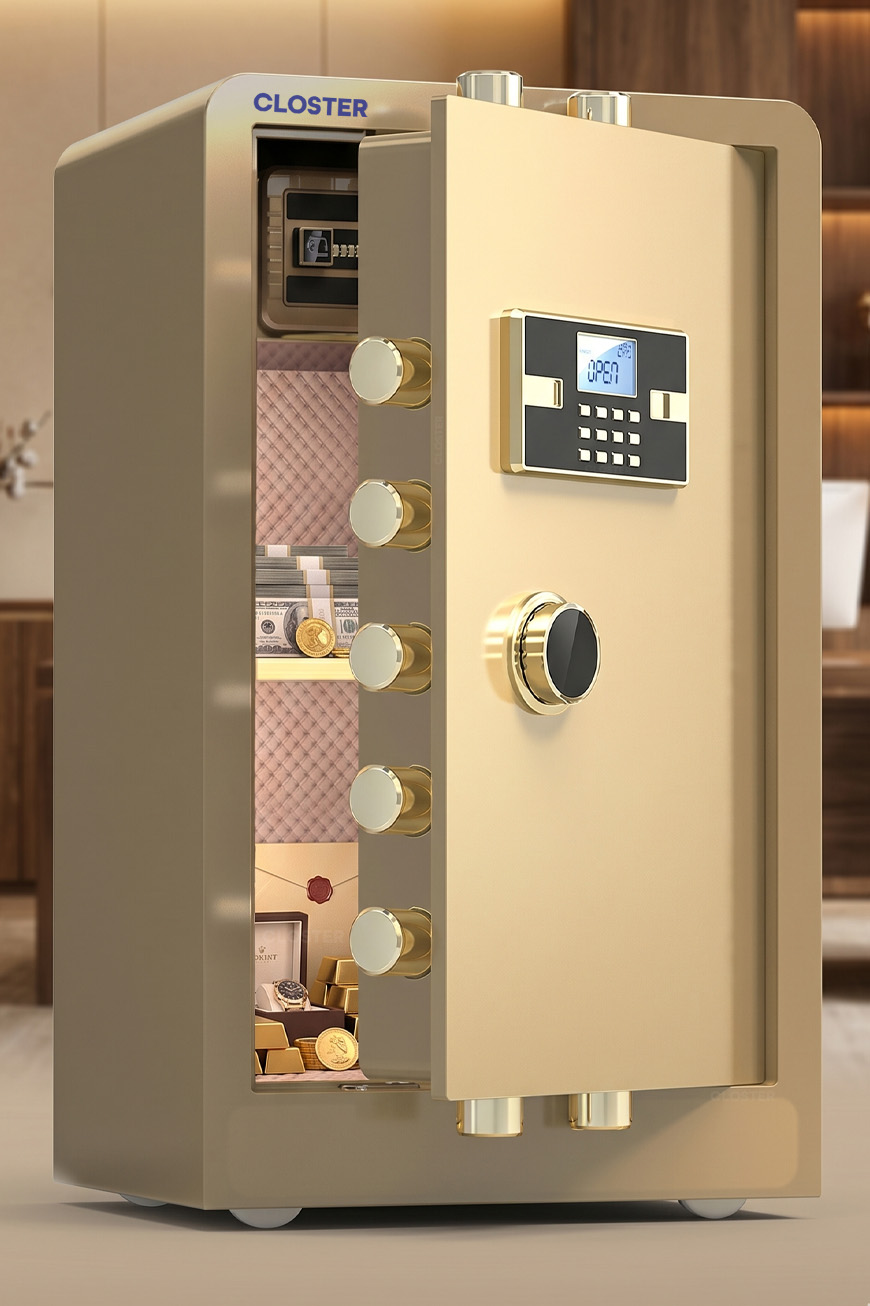 Closter CLP-70 PRO-GL Profesyonel Çelik Para Kasası 70 cm Gold