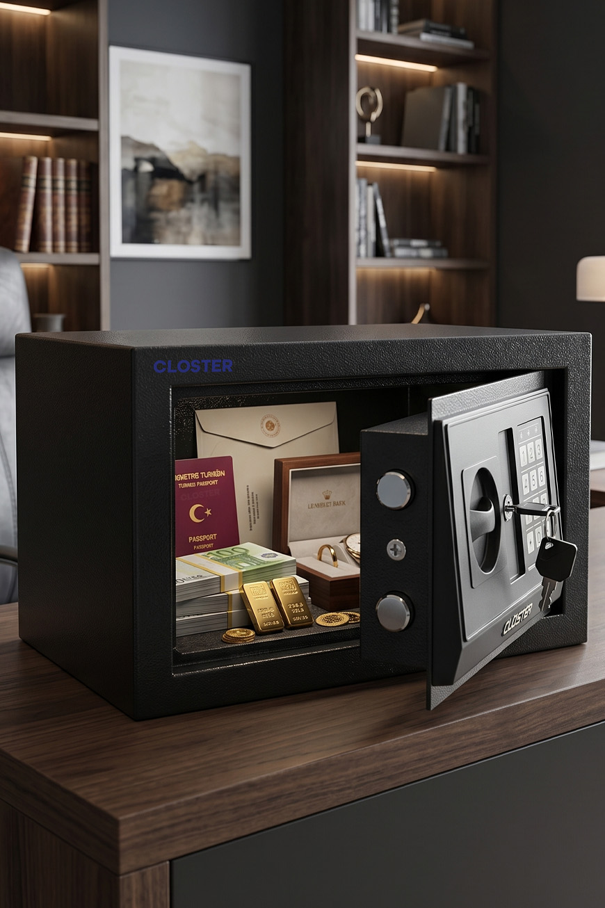 Closter CS-201 Yüksek Kaliteli Ev Tipi Para Kasası 20x31x20 cm 